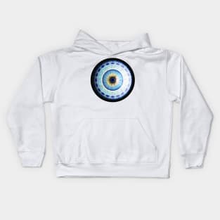 Blue Ceramic  Eyeball Jewel Kids Hoodie